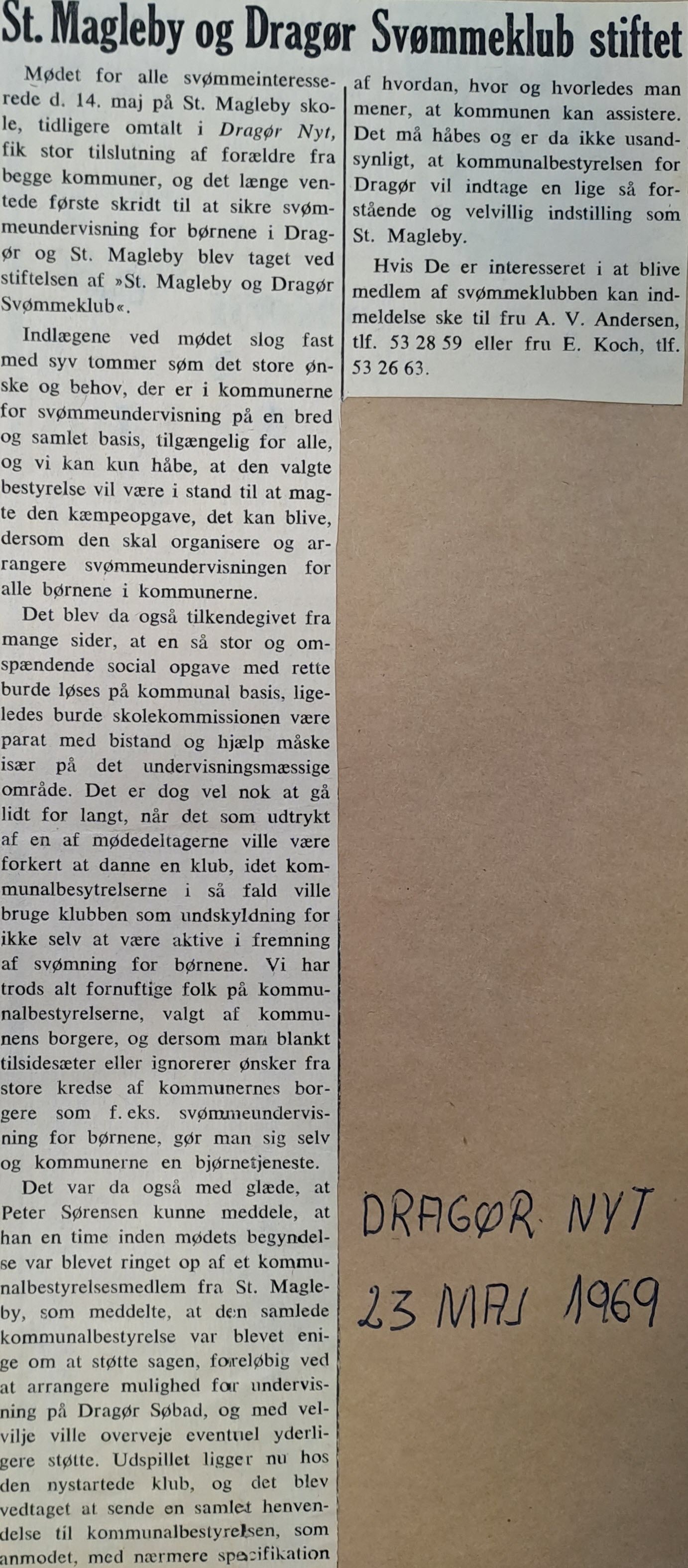 Artikel fra Dragør Nyt - 23.05.1969
