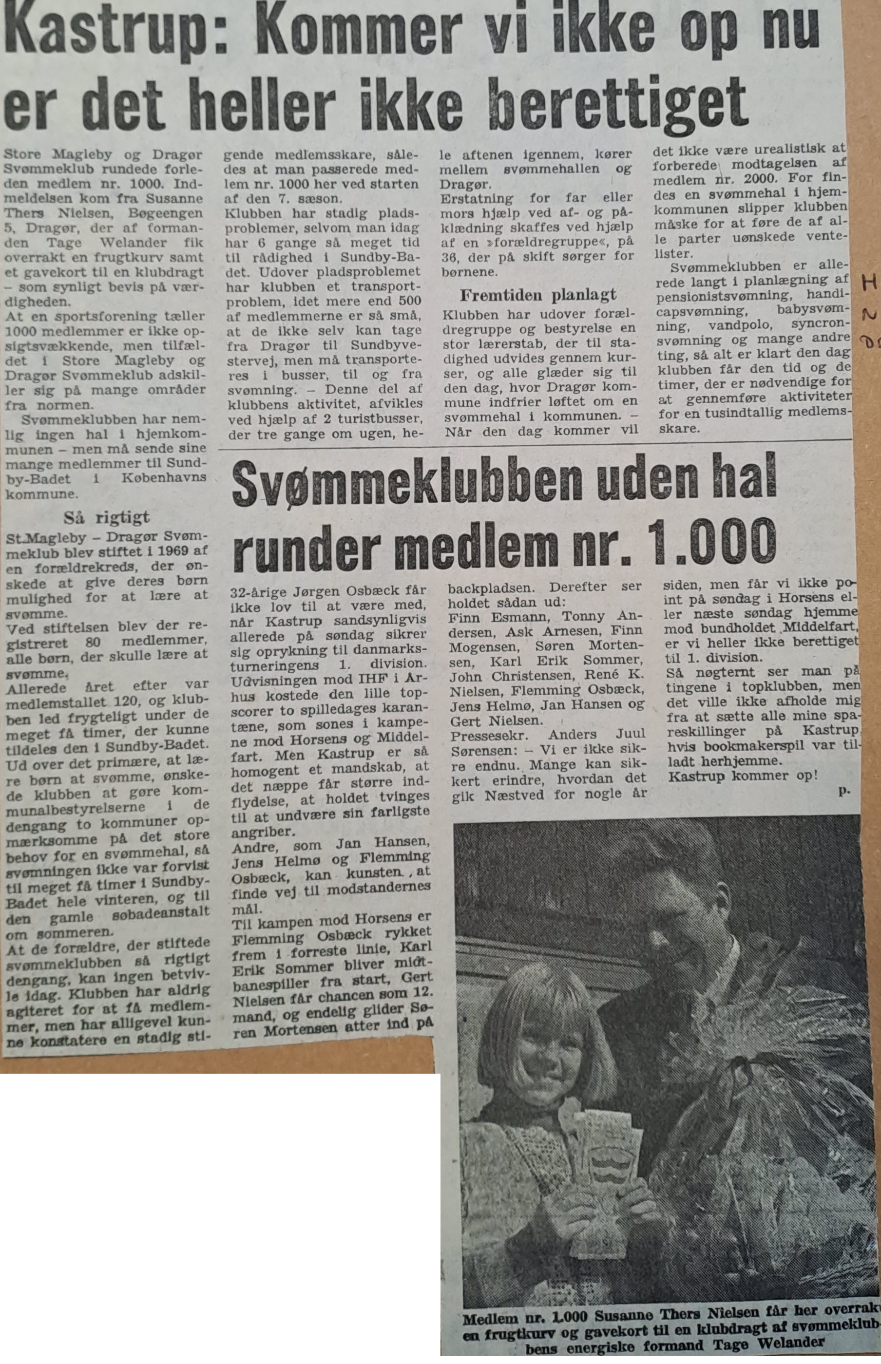 Lidt rodet artikel fra Amager Bladet 17.10.1975 (Dragør Lokalarkiv)