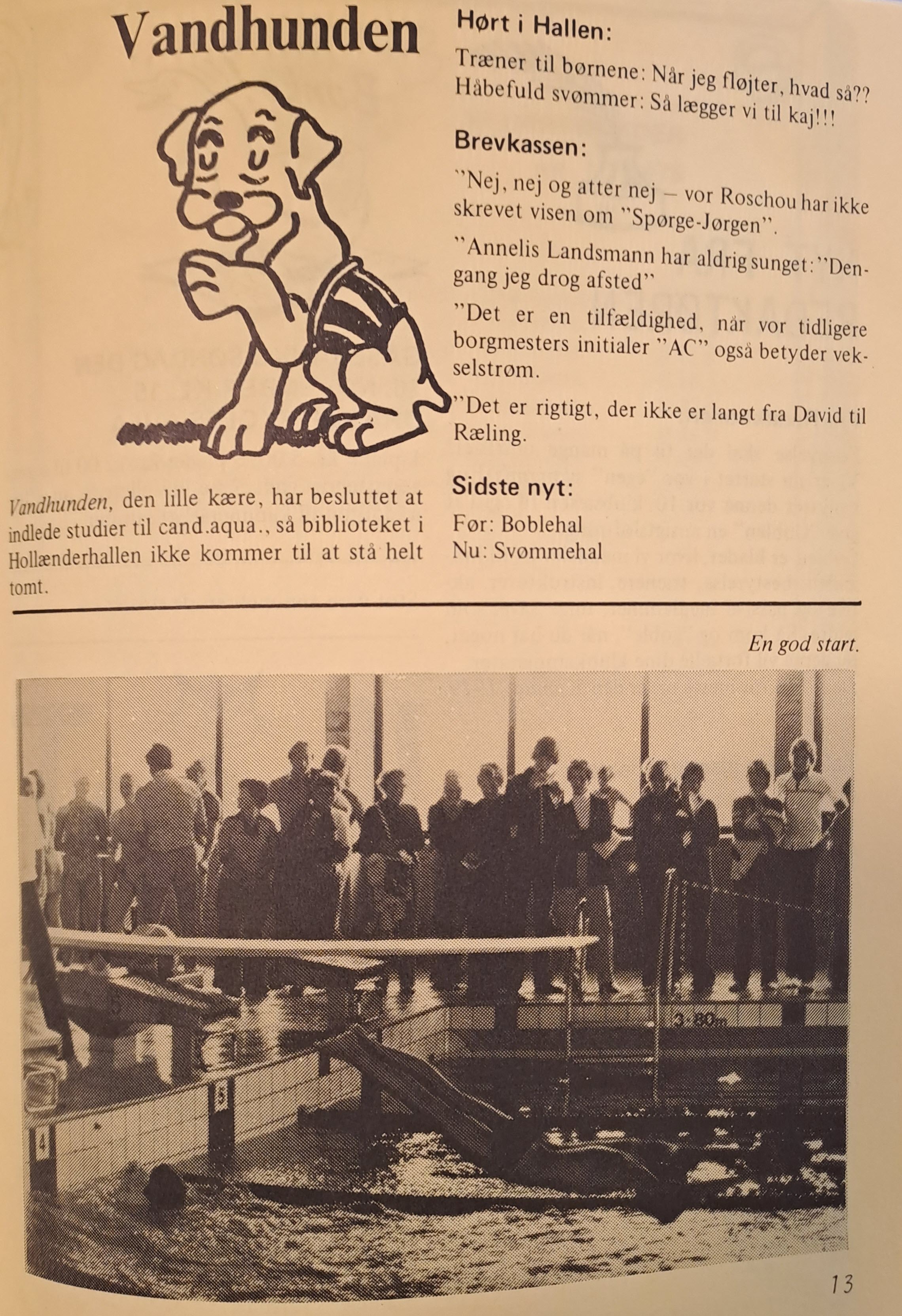 Vandhunden i klubbladet Goblen 1978 (Dragør Lokalarkiv)