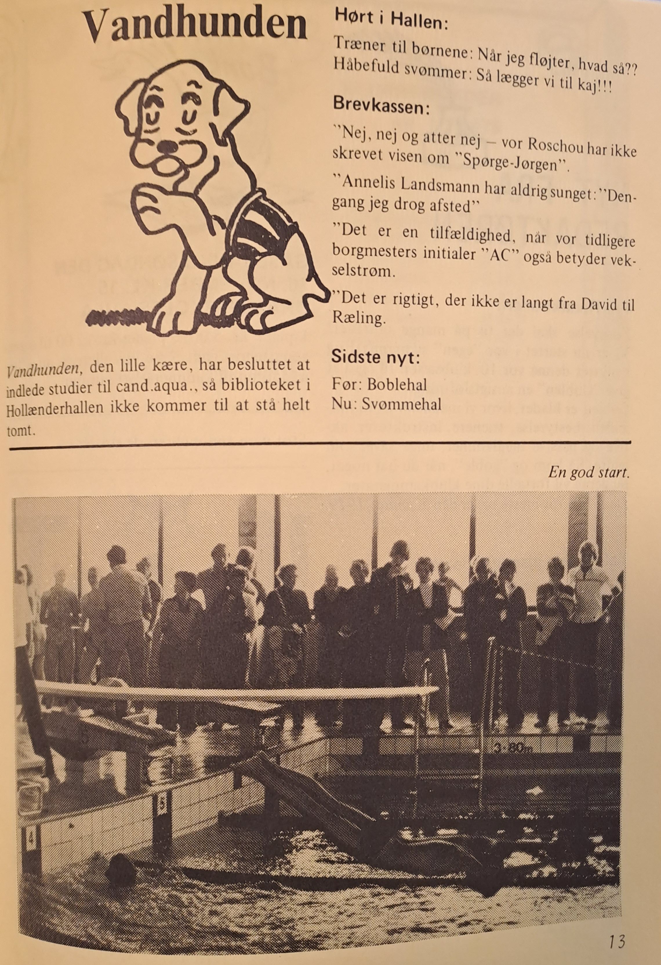 Vandhunden var fast bestanddel i mange år i klubbladet Goblen 1978 (Dragør Lokalarkiv)